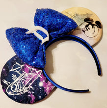 Load image into Gallery viewer, Space Mountain themed Mickey ears headband