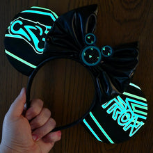 Load image into Gallery viewer, Tron glow in the dark Mickey ears