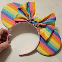 Load image into Gallery viewer, Rainbow stripe Mickey ears headband
