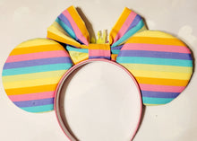 Load image into Gallery viewer, Rainbow stripe Mickey ears headband
