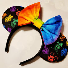 Load image into Gallery viewer, Fab 5 in in rainbow Mickey ears headband

