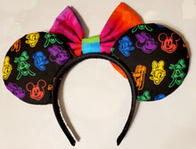 Load image into Gallery viewer, Fab 5 in in rainbow Mickey ears headband
