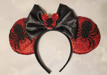 Load image into Gallery viewer, Black widow themed Mickey ears headband
