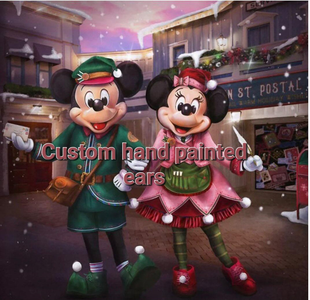 Custom hand painted Christmas ears