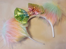 Load image into Gallery viewer, Pastel rainbow fur Mickey ears headband
