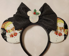 Load image into Gallery viewer, Snowman with Cocoa Mickey ears headband

