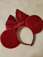 Load image into Gallery viewer, Velvet Christmas ears with puffy bow
