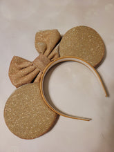 Load image into Gallery viewer, Gold to red sparkle Mickey ears headband
