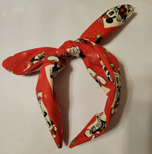 Load image into Gallery viewer, Classic Mickey and Minnie Christmas knotty headband

