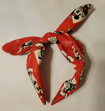 Load image into Gallery viewer, Classic Mickey and Minnie Christmas knotty headband
