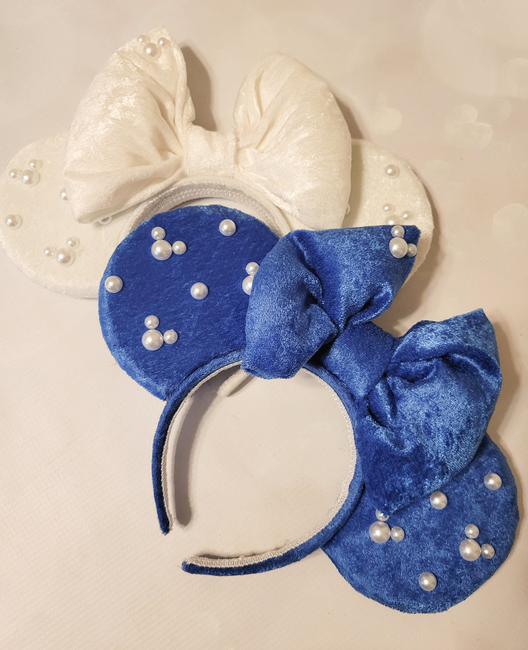 Velvet ears with Mickey pearls