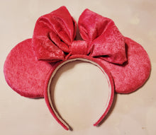Load image into Gallery viewer, Velvet Mickey ears with puffy bow
