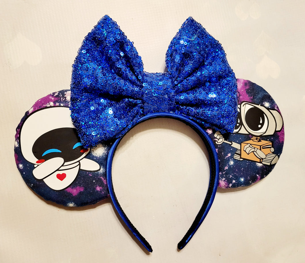 Wall E and Eve Mickey ears headband