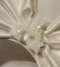 Load image into Gallery viewer, White satin and lace bridal inspired Mickey ears headband
