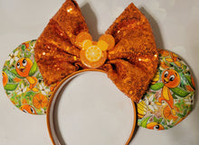 Load image into Gallery viewer, Citrus Swirl and Orange Bird ears
