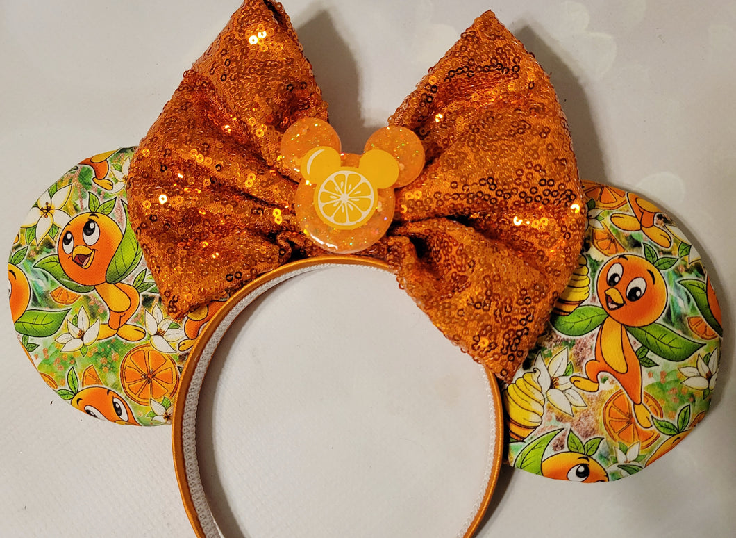 Citrus Swirl and Orange Bird ears
