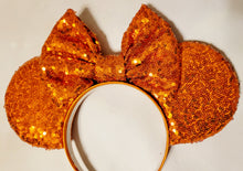 Load image into Gallery viewer, Orange sequin Mickey ears
