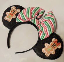 Load image into Gallery viewer, Gingerbread and candy cane Mickey ears
