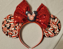 Load image into Gallery viewer, Peppermint swirl Mickey ears headband
