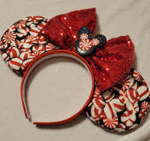 Load image into Gallery viewer, Peppermint swirl Mickey ears headband
