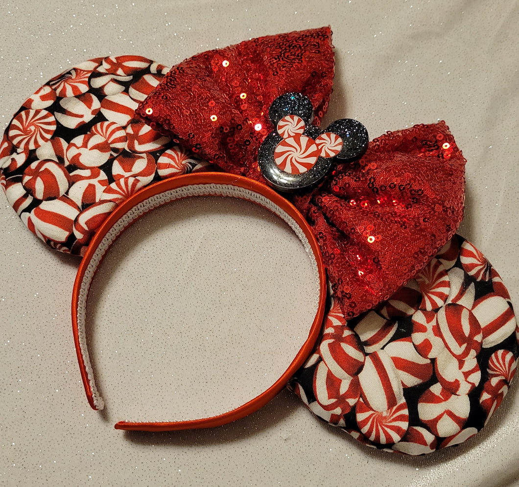 Peppermint swirl Mickey ears headband