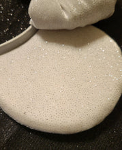 Load image into Gallery viewer, White velvet with silver glitter Mickey ears with puffy bow
