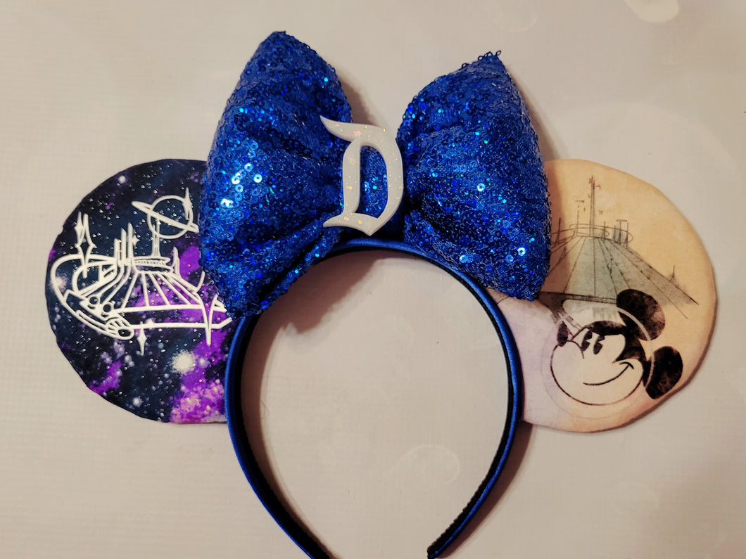 Space Mountain themed Mickey ears headband