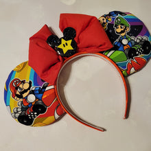 Load image into Gallery viewer, Rainbow Road Mario Bros Mickey ears headband
